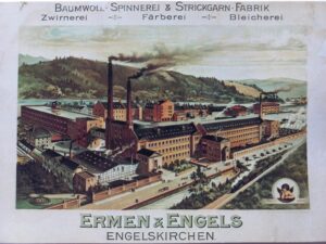 .: Postkarte von der Ostseite, Lithographie vermutl. zum 50-jährigen Bestehen der Fabrik im Jahre 1887 © LVR